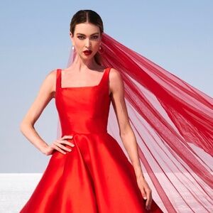 Liz Luo Red Bridal Gown